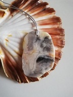 Unikatowy agat wstęgowy z kwarcem wisior naszyjnik