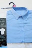 F&F KOSZULA NIEBIESKA KRÓTKI rękaw 6-7 lat 122