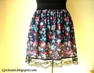 Spódnica kwiaty guma uniwersalna 38 40