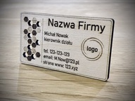Personalizowane DREWNIANE Wizytówki 9 x 5 cm + projekt oryginalne wykonanie