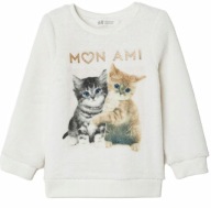 Bluza futerkowa kotki z H&M r.110/116