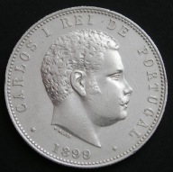 Portugalia 1000 reis 1899 - król Carlos I - srebro
