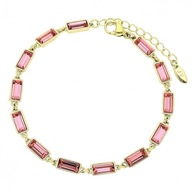 81342 BRANSOLETKA 14K POZŁACANA 17+3 CM 4 MM ROSE CRYSTAL Swarovski