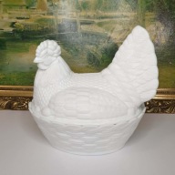 Kura bomboniera | Ząbkowice |szkło | pojemnik dekoracyjny | vintage PRL