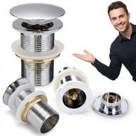 KOREK UMYWALKOWY KLIK KLAK AUTOMATYCZNY BEZ PRZELEWU CHROM OKRĄGŁY