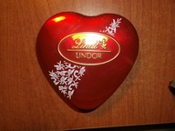 Pudełko metalowe - Piękne serduszko Lindt Lindor - piękna puszka serce