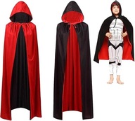 Peleryna z Kapturem Dwustronna Kostium Wampira 90cm Czarno-Czerwona