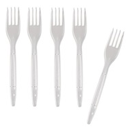 Widelce plastikowe wielorazowe Papstar Mars 18 cm transparentne 50 szt.