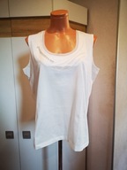 KOSZULKA SZEROKIE RAMIACZKA OZDOBY BIAŁA 44