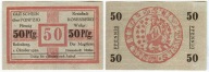 Banknot zastepczy - ROSENBERG - Susz - 50 Pfennig - 1920