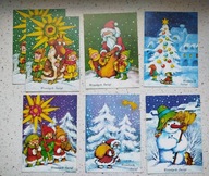 Śmieszne kartki świąteczne składane czyste 6 szt. Boże Narodzenie dla WOŚP