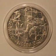 5 EURO 2004 AUSTRIA - 100 LAT FUTBOLU - PIŁKI NOŻNEJ , SREBRO - ŁADNA