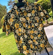 2 Koszula letnia hawajska OLd Navy chłopięca żółte kwiaty bawełna len