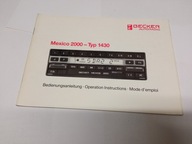 NOWA instrukcja obsługi radio BECKER MEXICO 2000 Mercedes W201 W124 książka