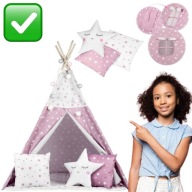 NAMIOT DLA DZIECI 165 cm PODUSZKI LAMPKI STABILIZATOR NOWY RÓŻOWY | NUKIDO