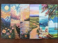 Zakładki do książki Malarstwo Natura Obrazy Olejne mix Widoki Kwiaty 30 szt