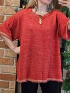 elegancka bluzka sweter swetr złota nić frędzle r. M