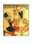 Pocztówka - Pajacyk z różą, oświadczyny i Wystawa lalek z 1926 r.