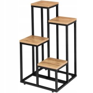 KWIETNIK STOJĄCY STOJAK METALOWY PÓŁKI NA KWIATY DONICZKI LOFT CRAFT CZARNY