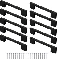 UCHWYTY MEBLOWE CZARNE 10 SZT 96MM DO SZAFKI KUCHNI SZUFLADY MAT LOFT STAL