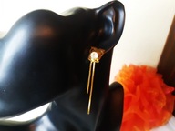 Kolczyki Złote Żmijki Łańcuszki Sowa Sówka Cyrkonia 3D Stal Chirurgiczna