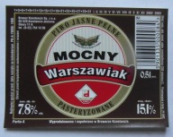 ETYKIETA PIWO JASNE PEŁNE WARSZAWIAK MOCNY BROWAR KONSTANCIN