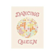 Plakat „Dancing Queen” – Vintage Plakat z Dyskotekową Kulą