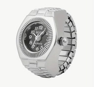 Kreatywny Sygnet pierścień z zegarkiem srebrny prezent