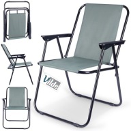 Krzesło Turystyczne Vilde Szare Składane Kempingowe