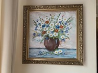 Obraz akrylowy polne kwiaty w wazonie 50cm x 50cm