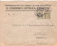 E.UDERSKI I SPÓŁKA-KRAKÓW BUDOWLE ŻELAZNO-BETONOWE -koperta obieg do Wiedeń