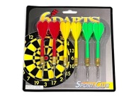 Rzutki ostre, lotki do darta, 6 sztuk w 3 kolorach.