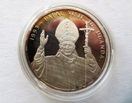Uganda -10000 schillingów 1993, Jan Paweł II , 20 gramów srebra pr.0,999