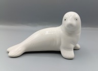 biała Foka - figurka z porcelany 14,5cm - kolekcjonerska - vinatge