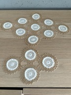 Komplet 2szt bieżnik szydełkowy rękodzieło misterne cacko 34x22 20x13