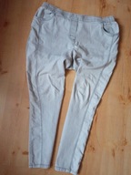 julietta 52 spodnie dżins materiał treggins na gumie szare proste