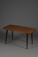 Stolik kawowy „Jamnik” lata 60. polski modernizm orzech po renowacji, PRL