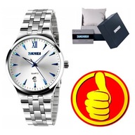 Zegarek Męski Skmei 9071BU-B + BOX srebrna bransoleta, solidny