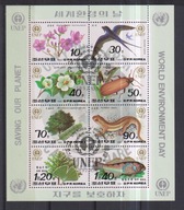 Korea Polnocna falna flora blok kasowany