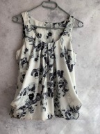 34 XS 36 S H&M bluzka satynowa kwiaty szare