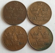 moneta Szwecja 2 ore przedwojenne brąz