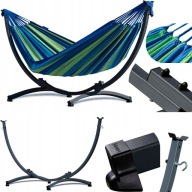 STELAŻ DO HAMAKA STALOWY POTENZA + HAMAK 200x120 ZESTAW DO 200KG OGRÓD