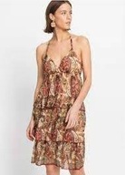 BODYFLIRT WZORZYSTA SUKIENKA Z FALBANAMI. 44 nowa