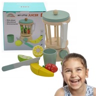 DREWNIANY BLENDER MIKSER DLA DZIECI OWOCE DO KROJENIA SOKOWIRÓWKA MIKSER AG