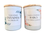 Świeca sojowa personalizowana zapachowa MIĘTA 150ml dzień babci dziadka