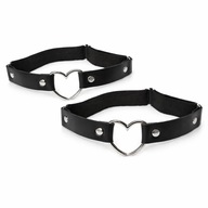 Opaski na uda goth z sercem para regulowane 36-55 cm