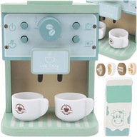 DREWNIANY EKSPRES DO KAWY DLA DZIECI Z AKCESORIAMI KUCHNIA PREZENT