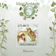Mozambik 2010 ** cena 5,90 zł kat.8€ (2) - małpy