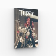 Obraz na Płótnie 40x70cm 2Pac Na Motorze Tupac Raper Hip Hop Motocykl Hit