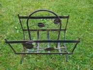 Metalowy gazetnik gazetownik stalowy zdobiony retro